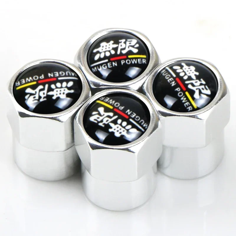 Car Wheel Tire Valve Caps Dust Proof Covers Stem Air Caps For Honda Mugen Power Civic Accord CRV Hrv Jazz Accessories 4pcs