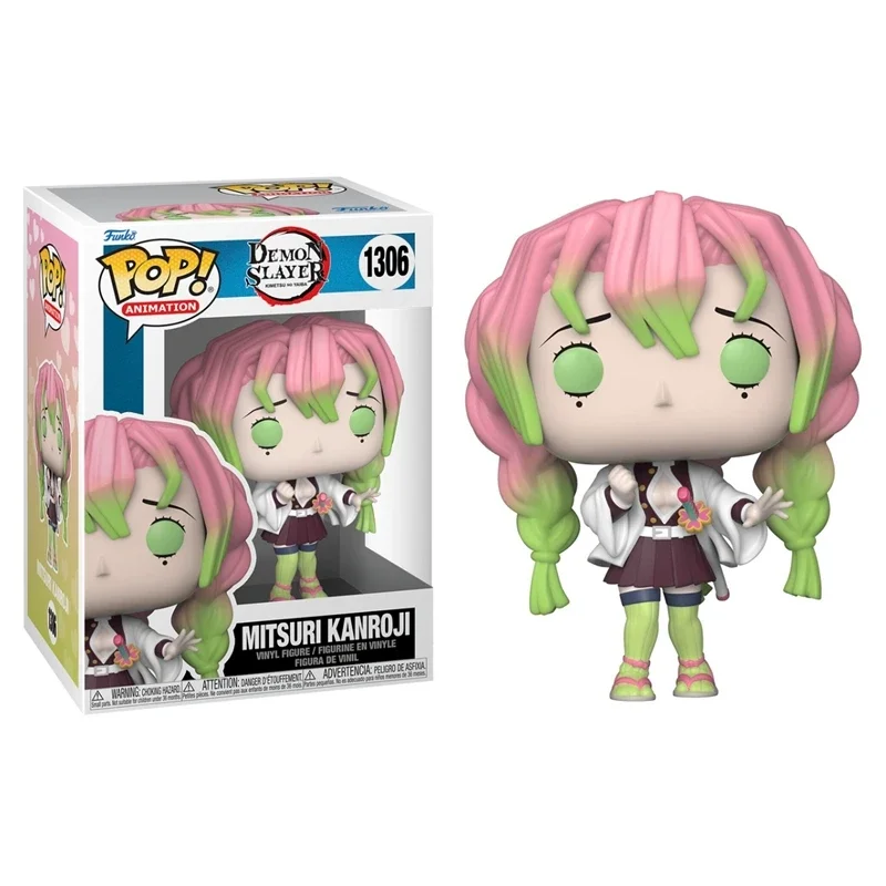 thumbnail image 1 of 2024 Funko POP Demon Slayer Tanjiro 1304 Kanroji 1306 Rui 1307 Sanemi 1253 Nezuko 1254 Obanai 1395 modelo de figuras de acción juguete para regalo, 1 of 5
