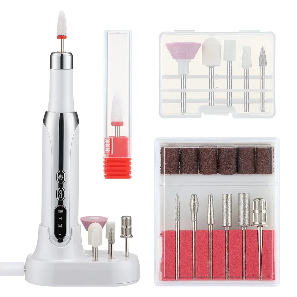 

Electric Nail Polisher Drill Bits Professional Nails Grinding Polishing Dead Skin Removal Art Sanding File Pen Manicure Machine