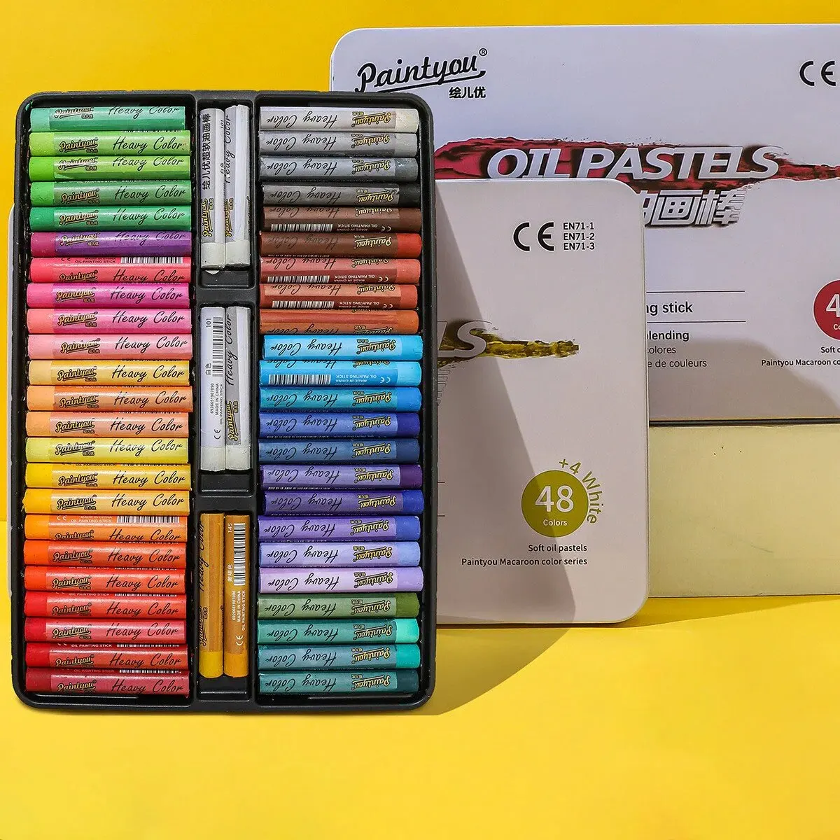 Paintyou Super Soft Oil Pastel Metal Box Set 52 Professional Painting Drawing Graffiti Art Crayons Macaron Morandi Sticks