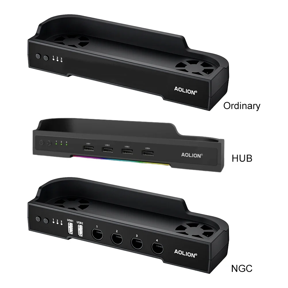 For NS2 Host Cooling Fan Base Wall Mount Game Console Base Radiator RGB Portable Heat Sink Support Wall Hanging Bracket