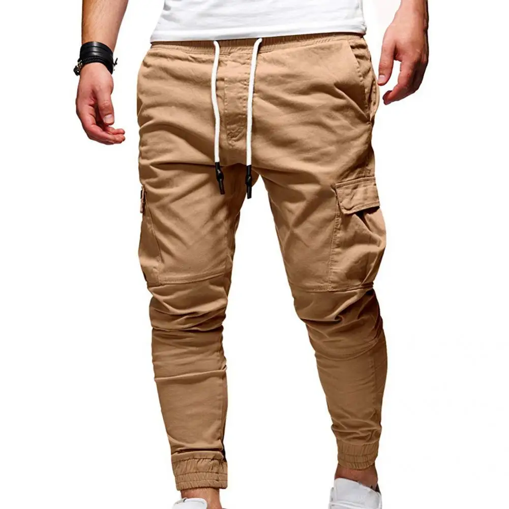 

Casual Trousers Pants Solid Color Men Solid Color Drawstring Pants Cargo Pants Slim