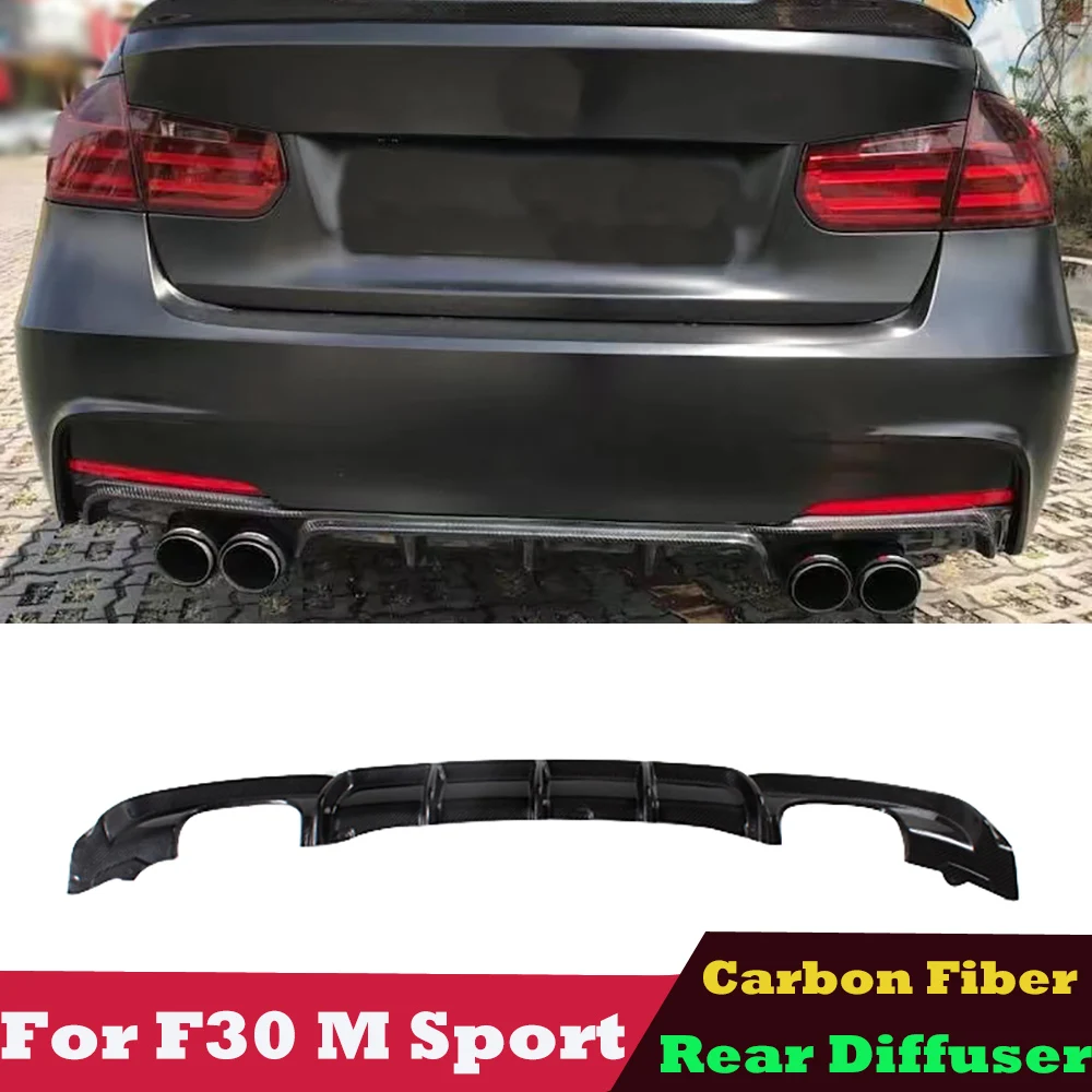 Diffusore Paraurti Posteriore In Fibra Di Carbonio Per Bmw Serie 3 F30 F31 F35 M Sport M-Tech M Performance Style 2012-2018 Abs