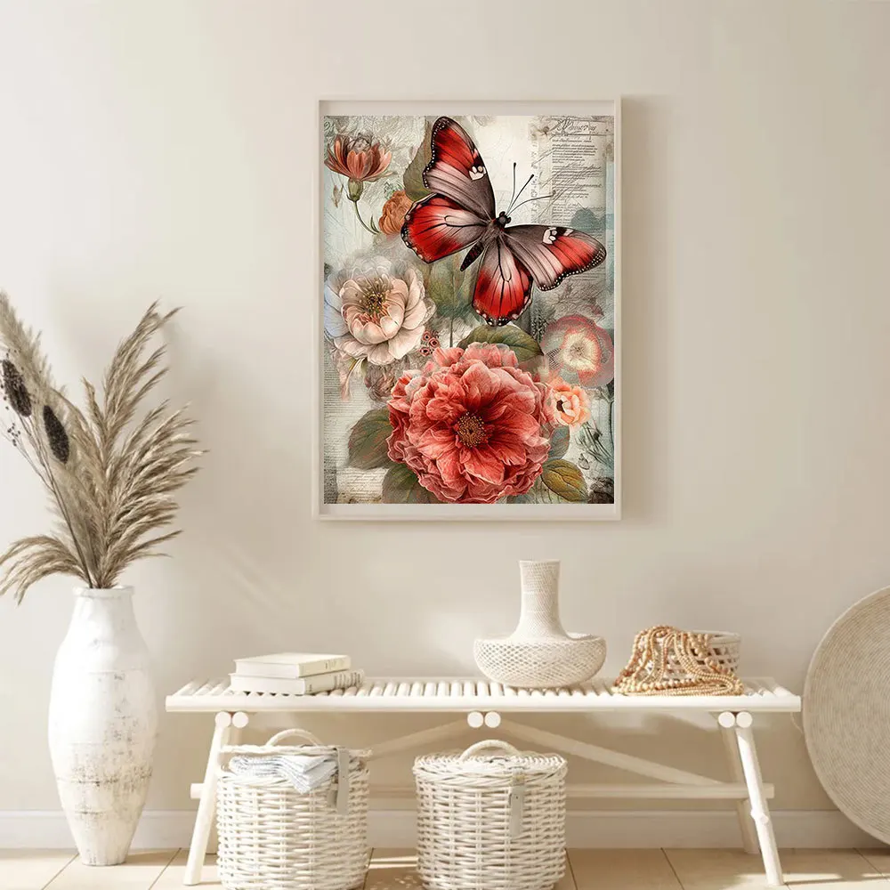 Diamond Painting Cross Stitch Kits Retro Animal Butterfly 5D DIY Mosaic Flower Home Decorative diamond painting diamond art painting kit diamond painting set