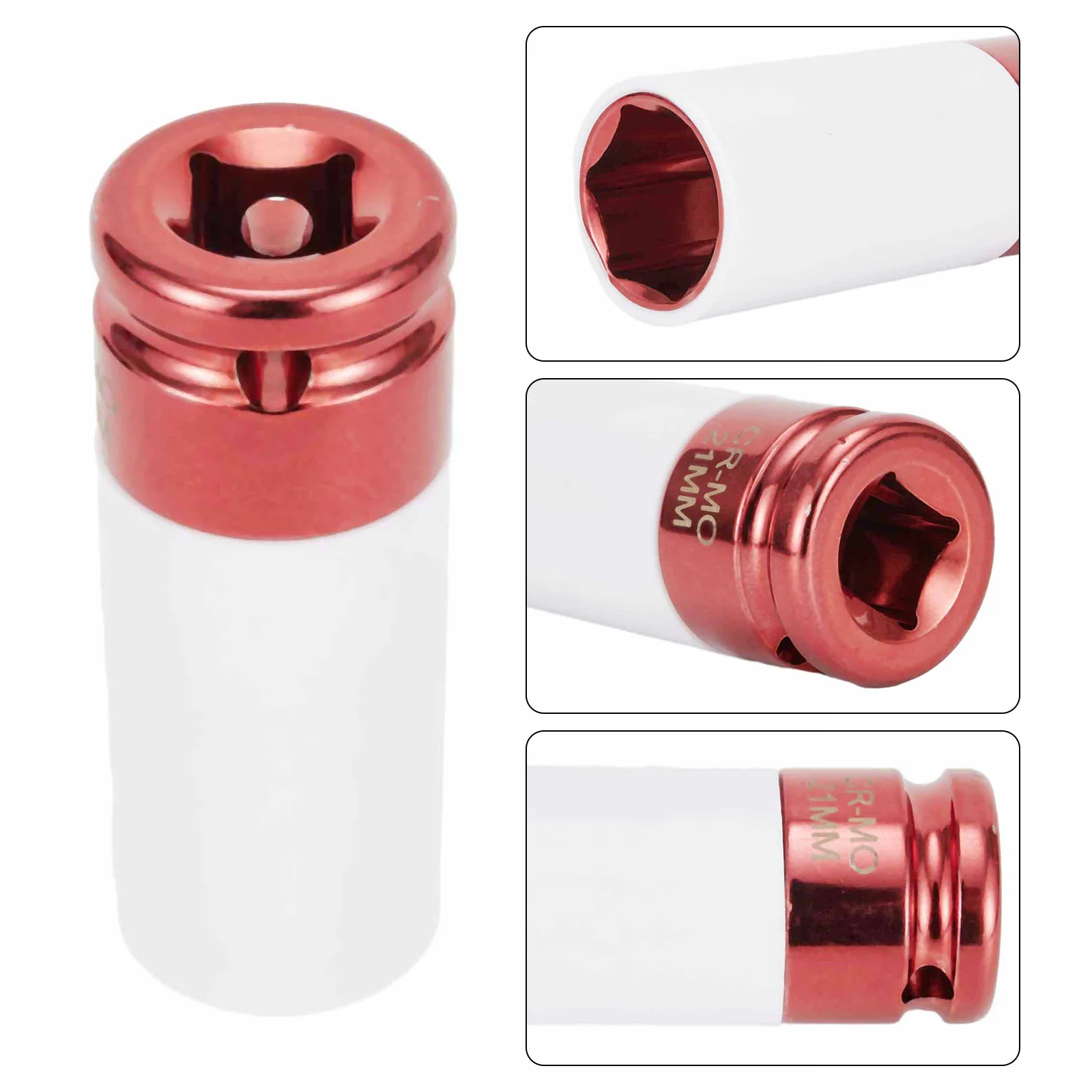 17mm /19/ 21mm Sechs kant buchsen bunte Hülse Reifens chutz hülse Wand tiefe Schlag mutter Buchse Leichtmetall rad Pneumatik schlüssel Reifen – Detail 2
