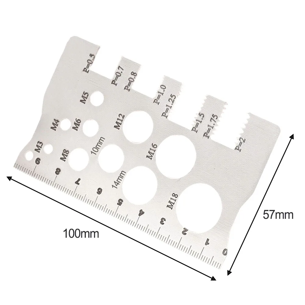 Handy Screw Size & Thread Gauge Ruler | Stainless Steel Metric Gauge For DIY, Workshop, Woodworking & Mechanics