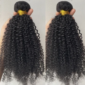 Brazilian Afro Kinky Curly Human Hair Bundles 4b 4c Afro kinky Bulk Human Hair Weave Bundle Deal Hair Extensions Wholesale