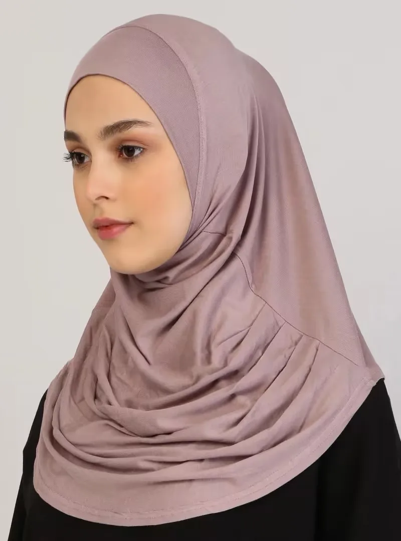 Wrinkle Modal Jersey Hijab Instant Hijab Muslim Innerscarf For Woman Under Cap Hat Lady Solid Soft Headscarf Crystal Hemp Bonnet 3