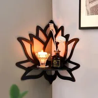 Lotus Floating Wall Shelf Crystal Shelf Display Home Wood Decor Aesthetic Room Decoration Modern Home Decoration Shelf 1