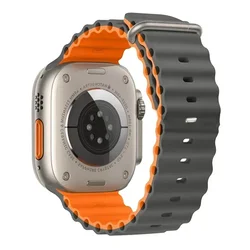 Ocean - Inspired Strap for Apple Watch Bands - Premium Bracelet Collection (Gray with orange)