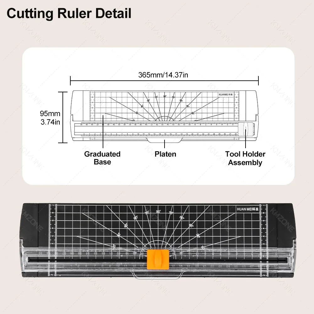 Office Bidirectional A4 A5 Guillotine Paper Cutter withPull-out for Photo Coupon Craft Paper Lightweight & Hole Corner Puncher