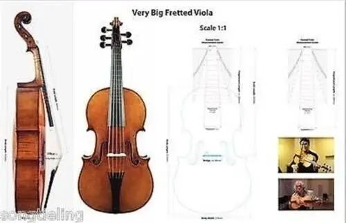 Pro Thicker rib,5 string viola 18" inlaid sideling frets,Big Rich Sound #11614