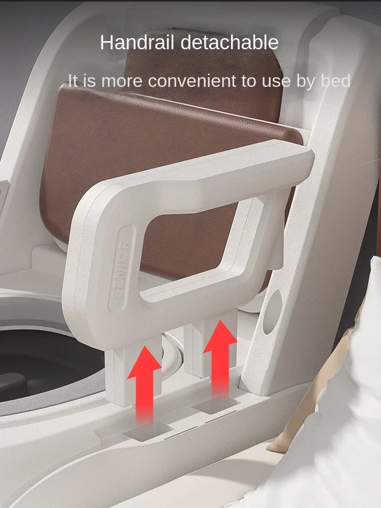 Ergonomic Elderly Toilet, Detachable Armrest, Heightened Portable Seat, Soft Backrest Comfort Chair for Pregnant Women 3