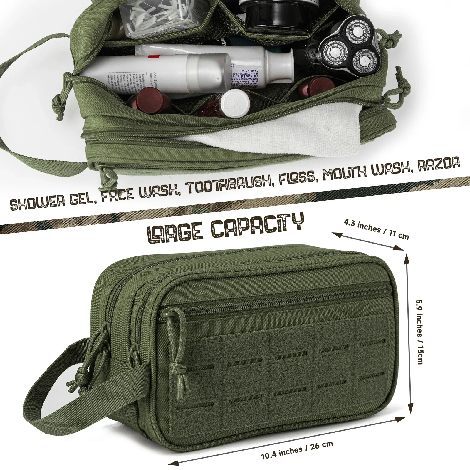 Tactical Toiletry Bag For Men Hygiene Bag Travel shower Waist Backpack Tool Molle Pouches Small Dopp Kit Mens Shaving Kit