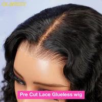 250% vague profonde sans colle perruque cheveux humains bouclés 13x6 HD perruque frontale vague d'eau dentelle avant perruques 5x5 7x5 HD dentelle porter et Go perruque vente 1