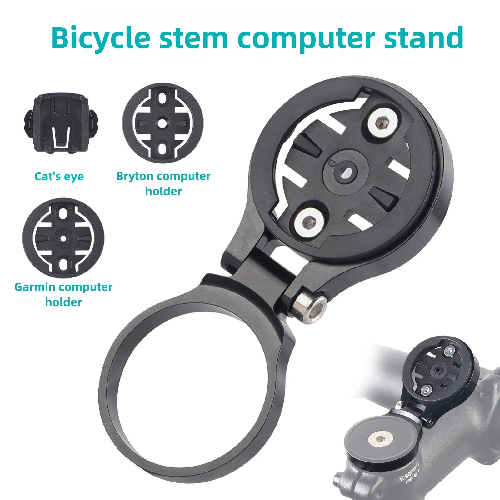 Bicycle Computer Holder Bike Stopwatch GPS Mount Stem Top Cap for Garmin Bryton Cateye Wahoo