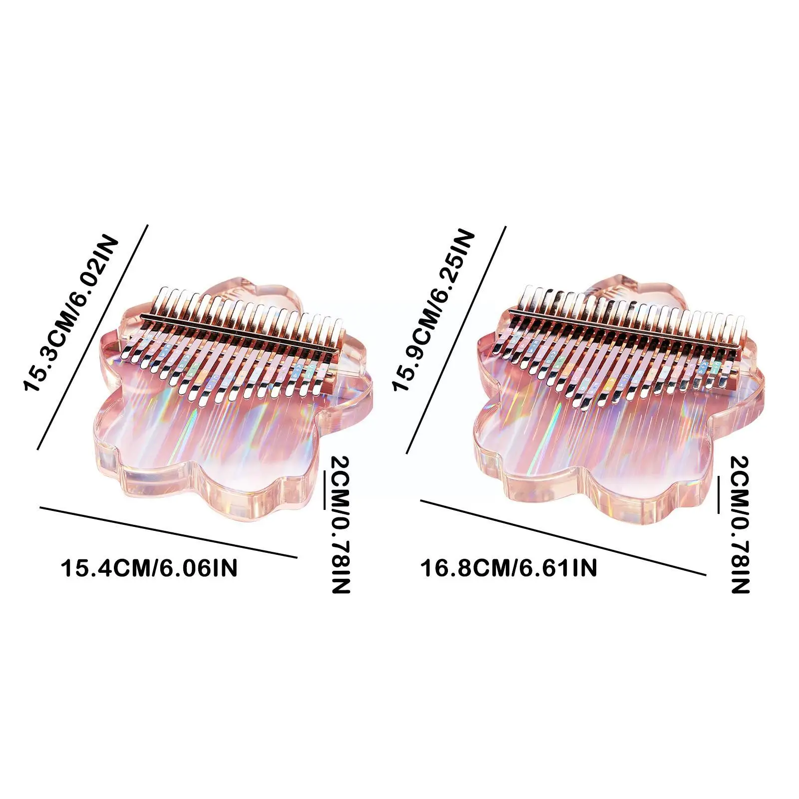 17/21 Keys Kalimba Transparent Acrylic Thumb Piano Study Kalimba Tune Piano Booklet with Starter Stickers Finger Case Hamme R0H0