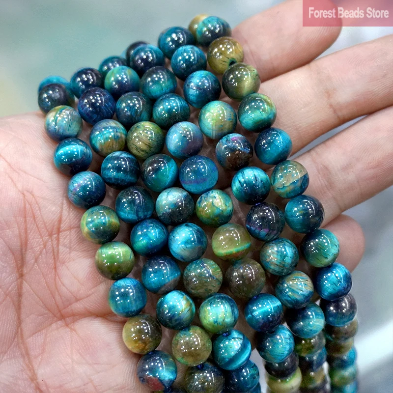 Natural stone Beads Blue Tiger Eye Round Loose Beads Diy Charm Bracelet Earrings for Jewelry Making 15" Strand 4/6/8/10/12/14mm