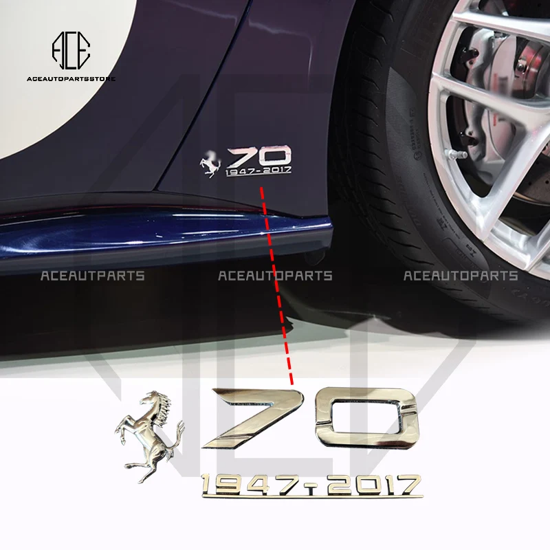 Für Ferrari Auto Zubehör Alle Modelle Seite Rock 70th Anniversary Logo Auto  Aufkleber Abzeichen Auto Aufkleber F430 458 488 F8 f12 812 - AliExpress
