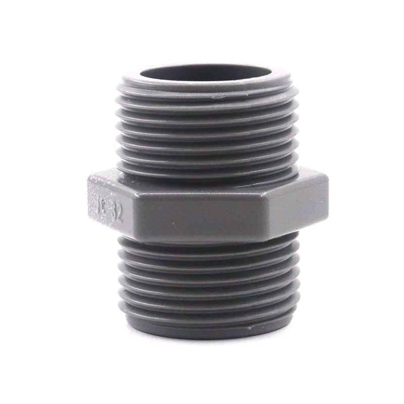 Grey Male Thread PVC Connectors Garden Water Tube Thread Joint Adapter 1/2" ~ 2" Aquarium Fish Tank Pipe Connector Fittings pipe fitting,water pipe fitting,hose pipe fitting
