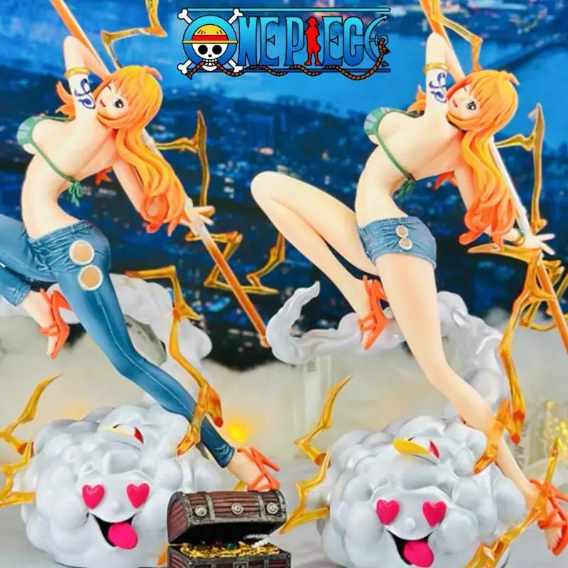 29Cm One Piece Anime Figurine Nami Action Figurine Pantaloni E Pantaloncini In Pvc Statua Ornamento Modello Da Collezione Decorazione Regalo Giocattol