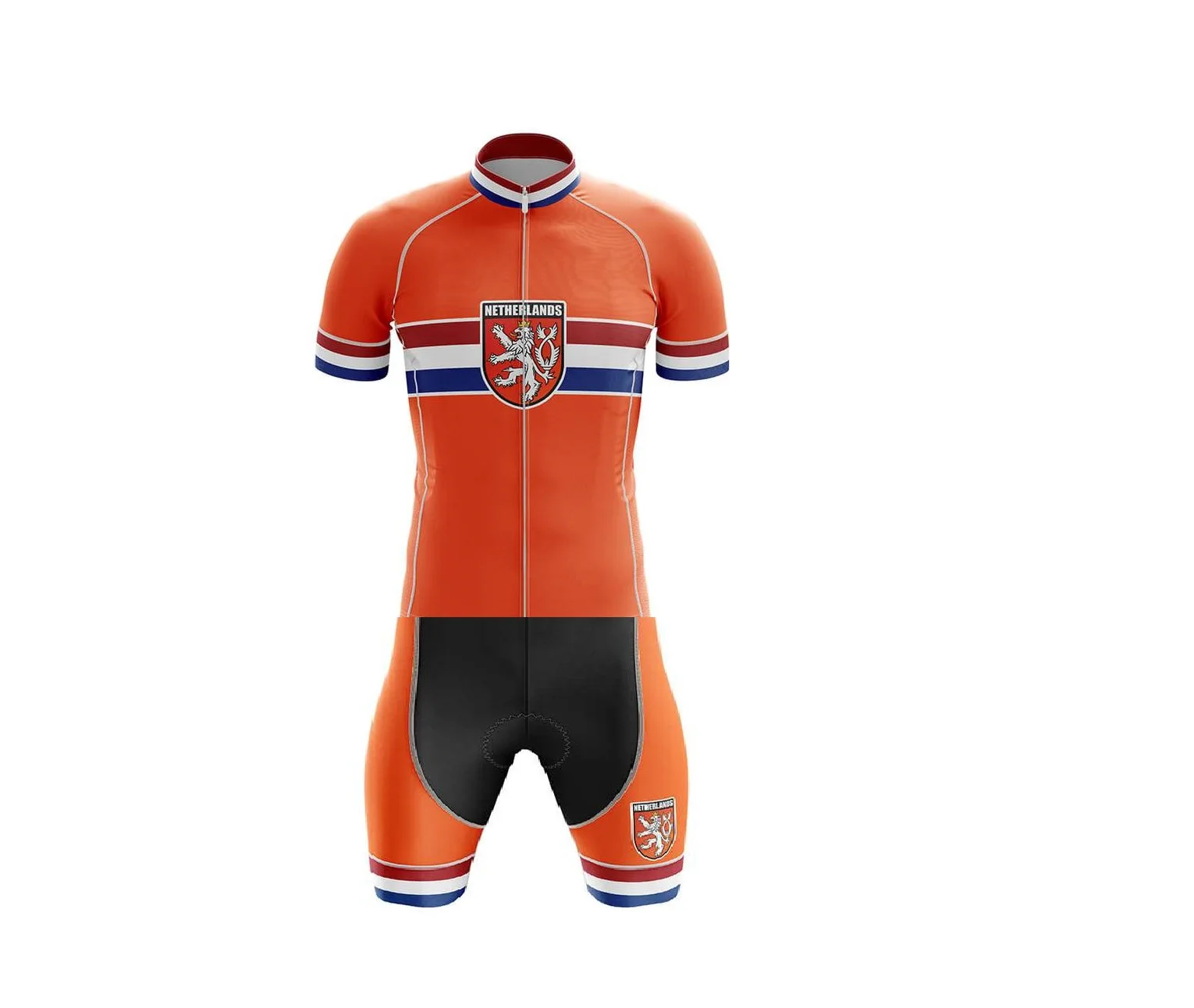 

LASER CUT MEN'S CYCLING WEAR CYCLING JERSEY BODY SUIT SKINSUIT WITH POWER BAND Netherlands NATIONAL TEAM SIZE: XS-4XL