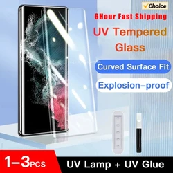 Premium Full Screen UV Tempered Glass with Super Fast Unlock Feature - 3Glass 3Glue 1Lamp (For S10 Plus)