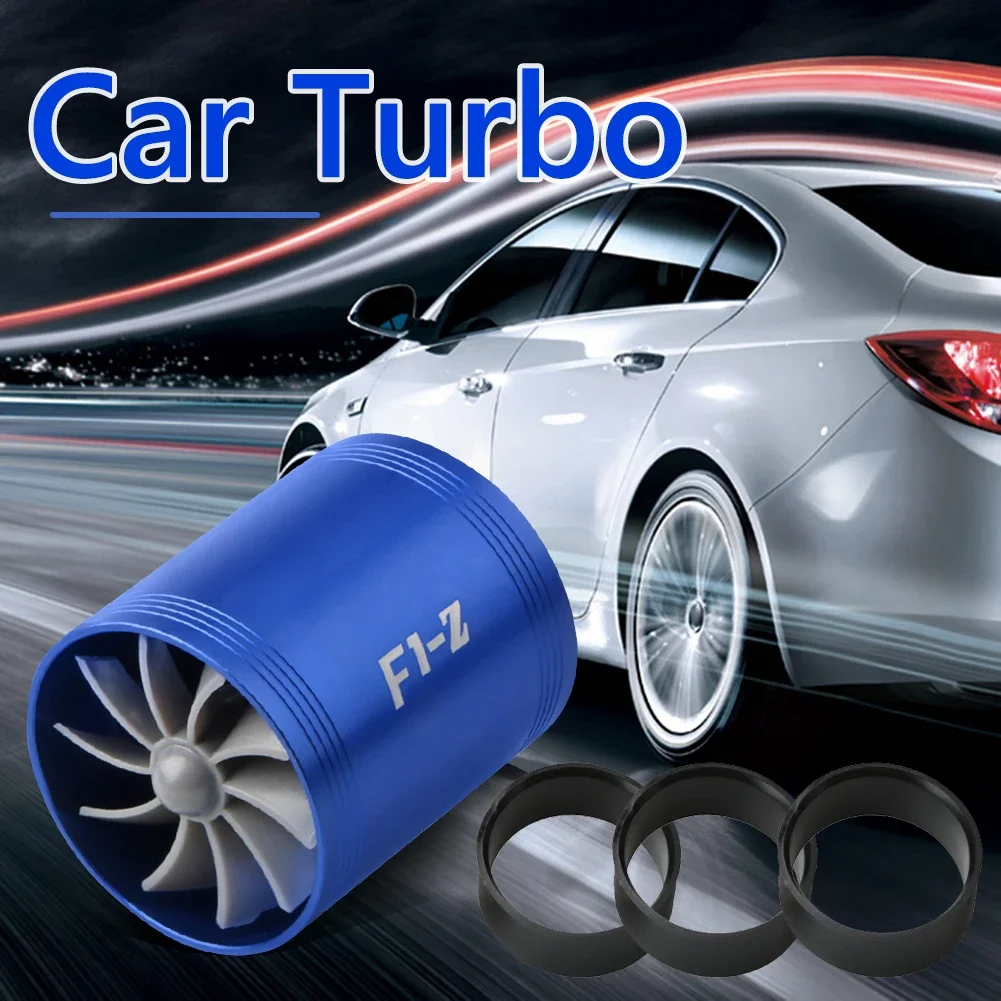 Turbocharger Parts Car Air Intake Double Air Filter Intake Fan Gas Fuel Oil Saver Kit Turbine Refit Turbo Filter Car Replacement Part turbocharger parts