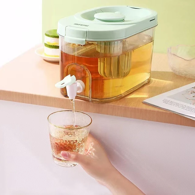 Large-capacity Glass Jar With Faucet Can Be Put In The Refrigerator, Sealed  Cold Water Bucket, Summer Lemonade Container - Water Pots & Kettles -  AliExpress