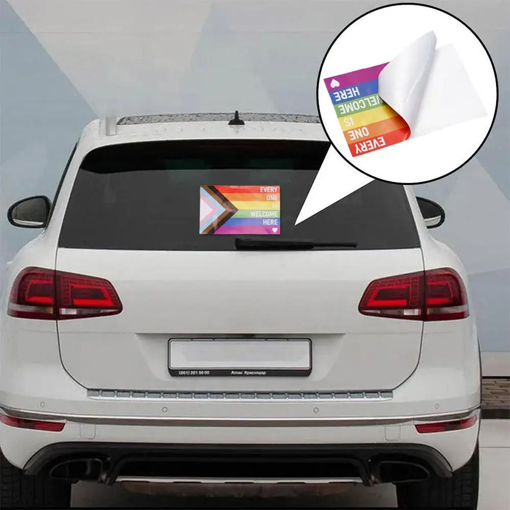 

New Pride Rflective Rainbow Car Sticker Gay Decals High-quality Bodywork KK15*11cm Sunscreen Suv Decoration Interior Windsh S5L6