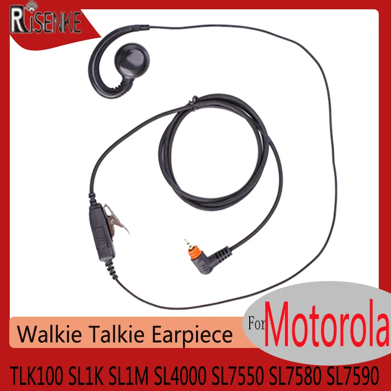 RISENKE SL300 SL3500e Walkie Talkie Earpiece Headset for Motorola TLK100 SL1K SL1M SL4000 SL7550 SL7580 SL7590 Radio with Mic