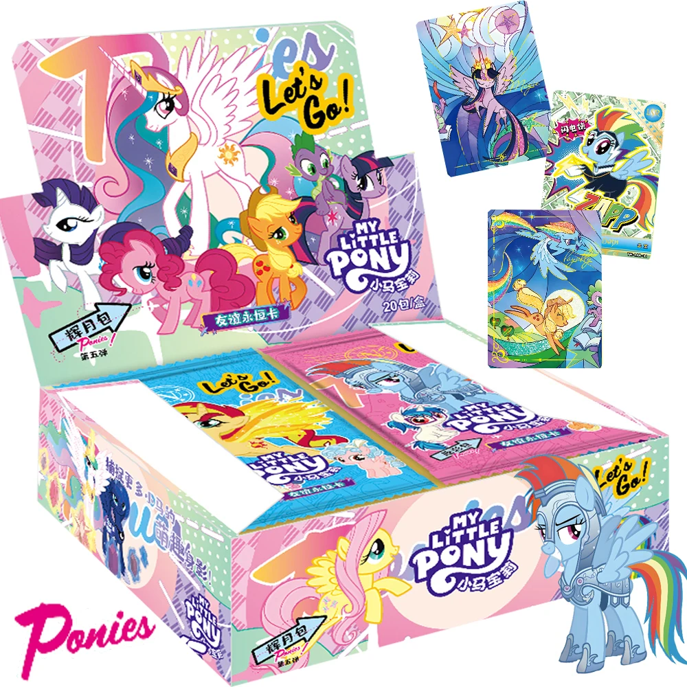 

Оригинальные открытки My Little Pony, Подлинная дружба, вечная сумерка, блестящие Мультяшные кавайные коллекционные вещи, открытки, подарки для детей