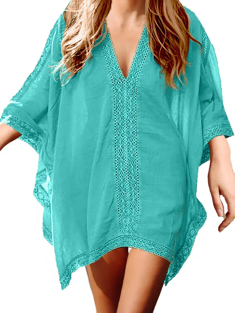 Beach Dress Beach Cover Up Kaftan Pareos Bikini Cover Up Pareo Swimsuit Sarong Shirt Tunic
