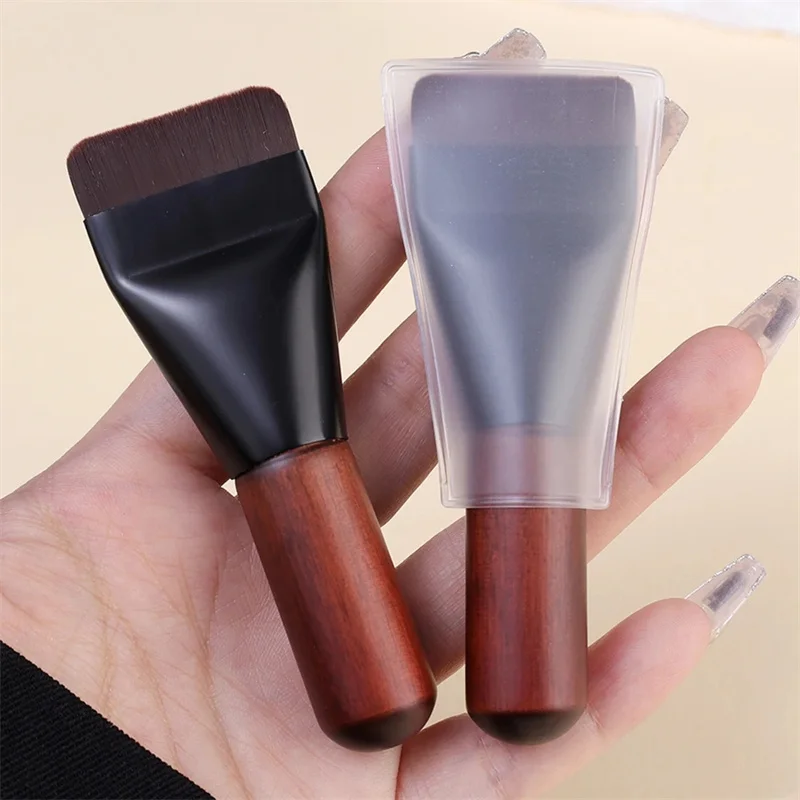 Ultra Thin Foundation Brush Flat Head Face Contour Brush Wooden Handle Make Up Brush Blending Foundation Cream Makeup Brushes 5