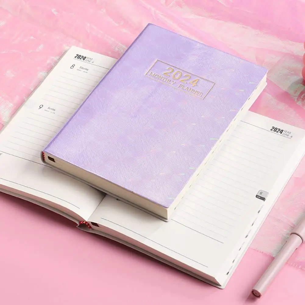 

Цветной блокнот-альманах, эффективное управление временем, установка цели, 2024 г., А5, блокнот на английском языке, Звездный ежемесячный блокнот