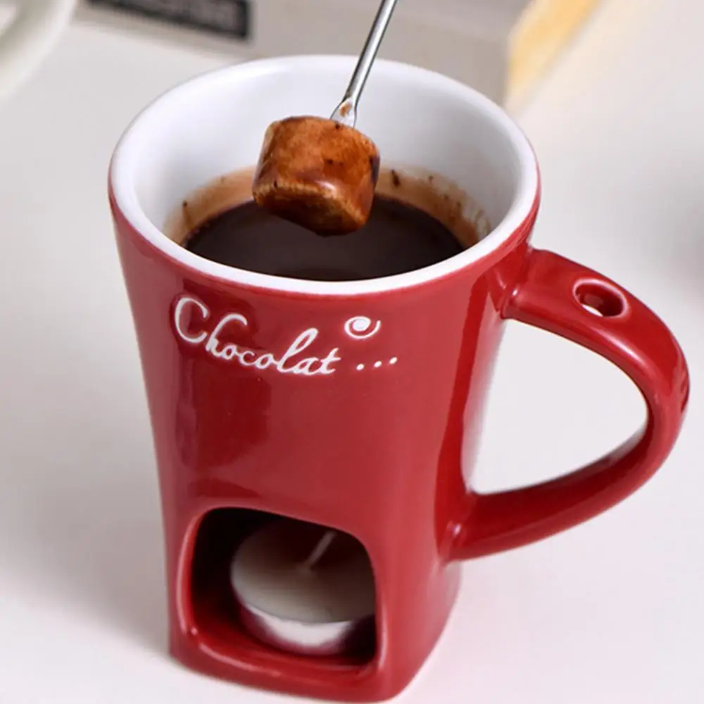 Description Picture 5 of itemTea Candle Fondue Set Hot Pot Ceramic Melting Cup Chocolate Fondue Mug Butter Warmer Heating Tea Light Melting Pot for Candy