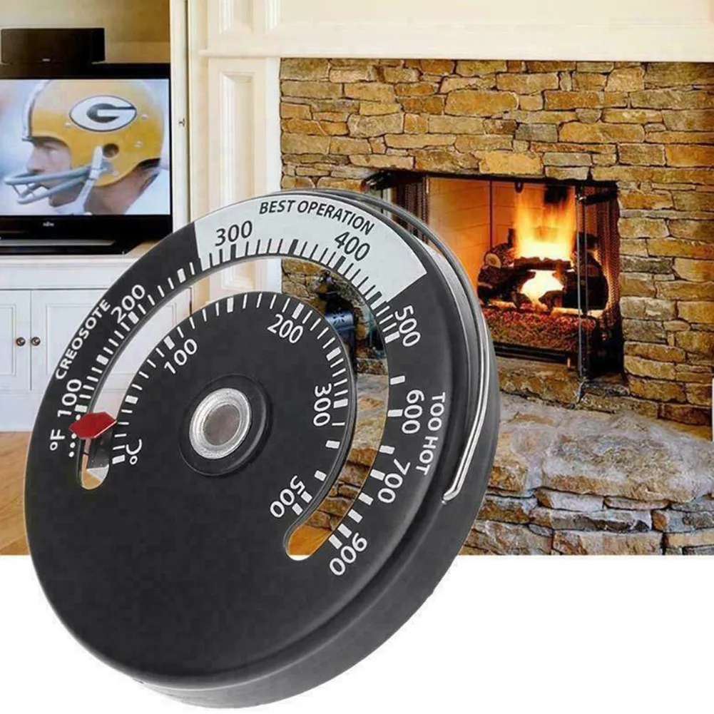 Temperature Monitor Thermometer Stove Thermometer Wood Burner For Fireplace 6.3cm*0.9cm Aluminum Alloy Flue Log
