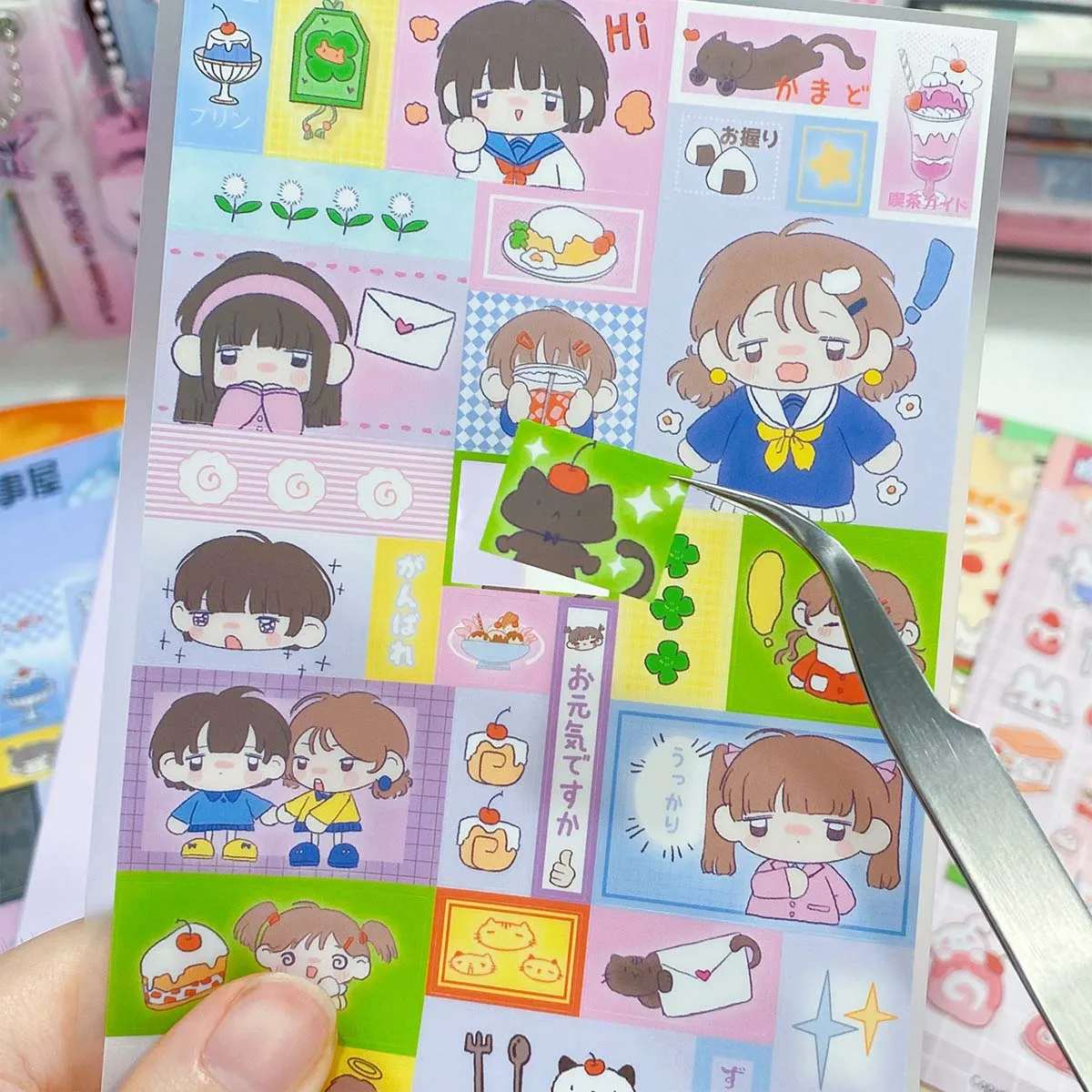 WAKAWAKA Stationery Stickers Autumn of Gastronomy Kawaii Character Deco Stickers For Arts Diy Crafts Album Journal Planner