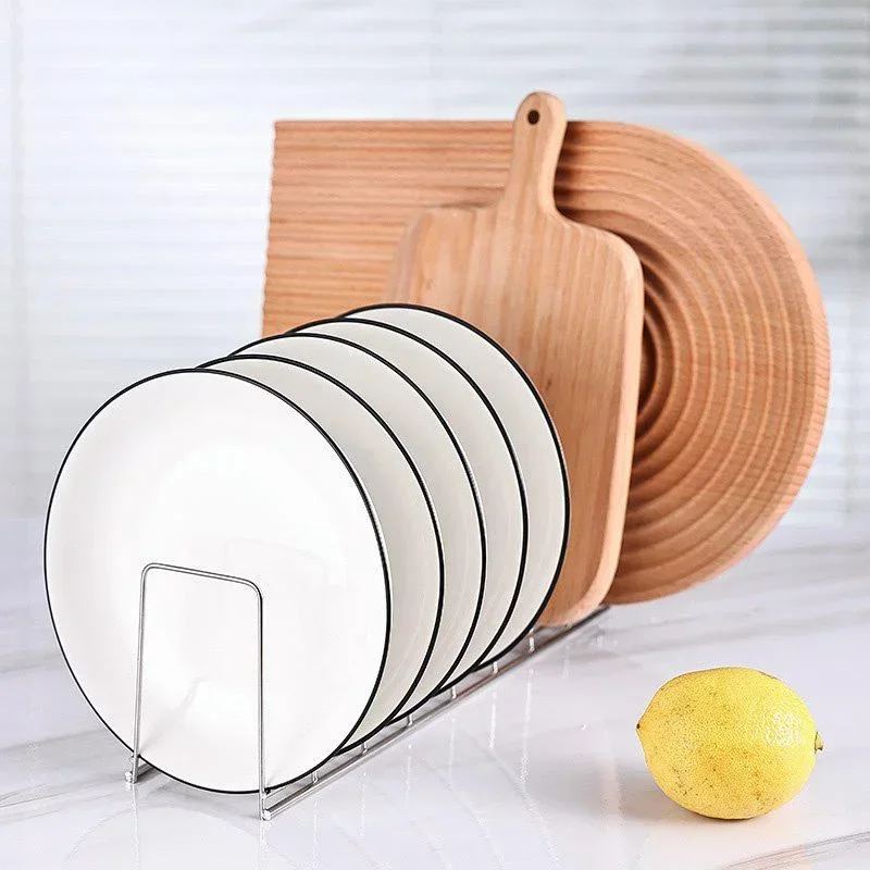 1Pc Stainless Steel Dish Rack Kitchen Dish Pan Plate Draining Rack 6