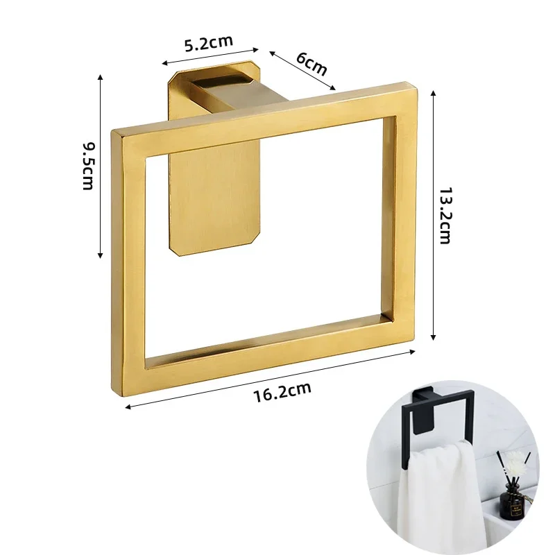 Description Picture 4 of itemSelf-adhesive Golden Bathroom Hardware Accessories Set Stainless Steel Toilet Paper Holder Towel Bar Hook Bathroom Accessories