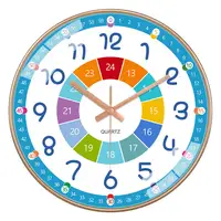 Children Learning To Tell Time Teaching Clock Colorful Wall Clock Bedroom Playroom Teach Time Skills Clock For Kids Room Decor 1