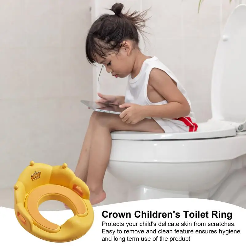 Baby Potty Training Toilet Seat Anti-Slip Soft Toilet Seat Cushion Pad Comfortable Toilet Ring Easy-Clean Training Toilet Padded 2