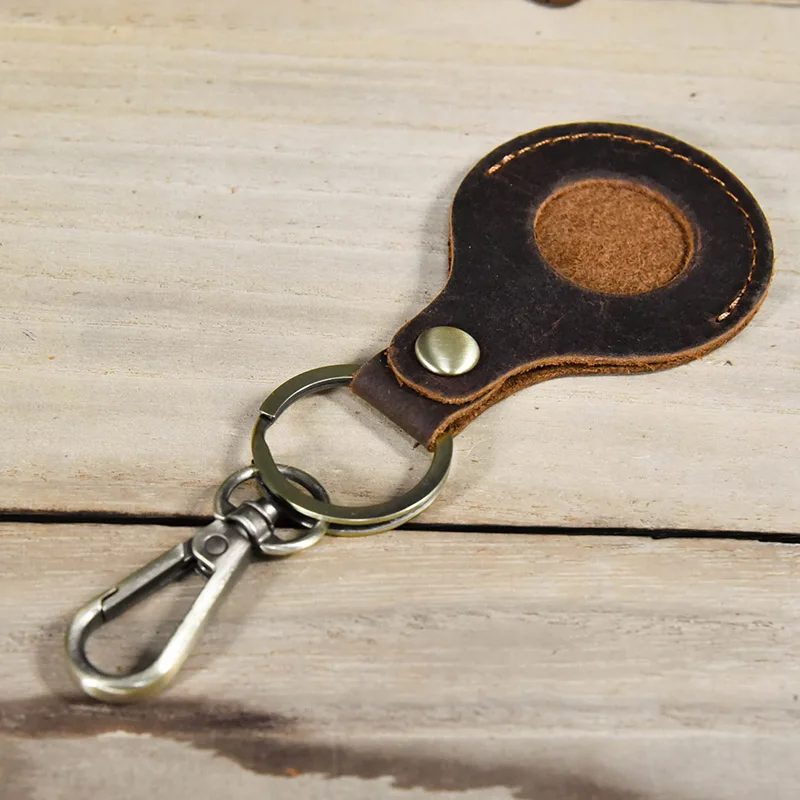 Leather Key Wallet and Keychain Holder - Unisex Simple Solid Color Storage Case