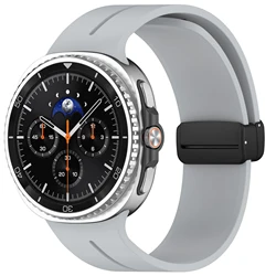Magnetic Silicone Sports Breathable Strap Bracelet - Galaxy Watch 8 40mm (Light Gray)