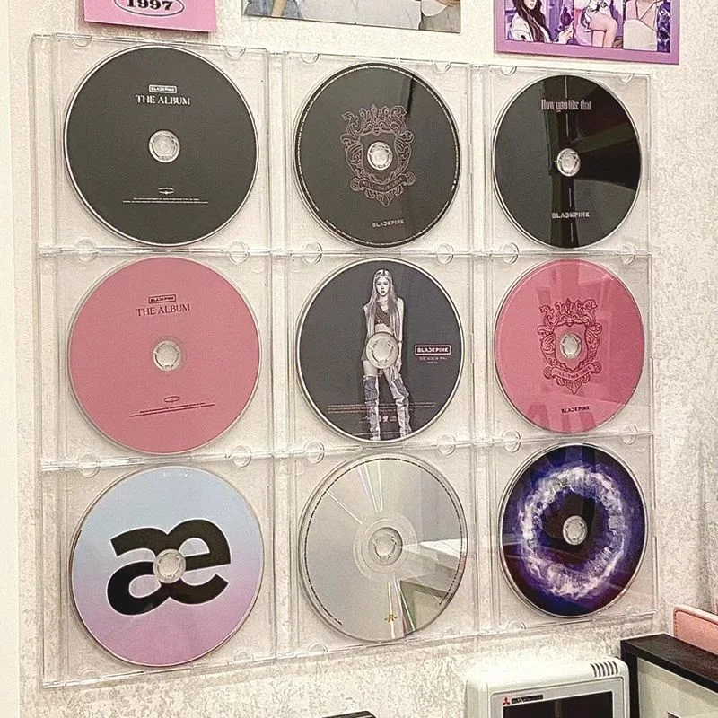 Disk Rack Pink Wall-Mounted-Transparente-Acr-lico-Display-Rack-Kpop-CD-Storage-Case ...