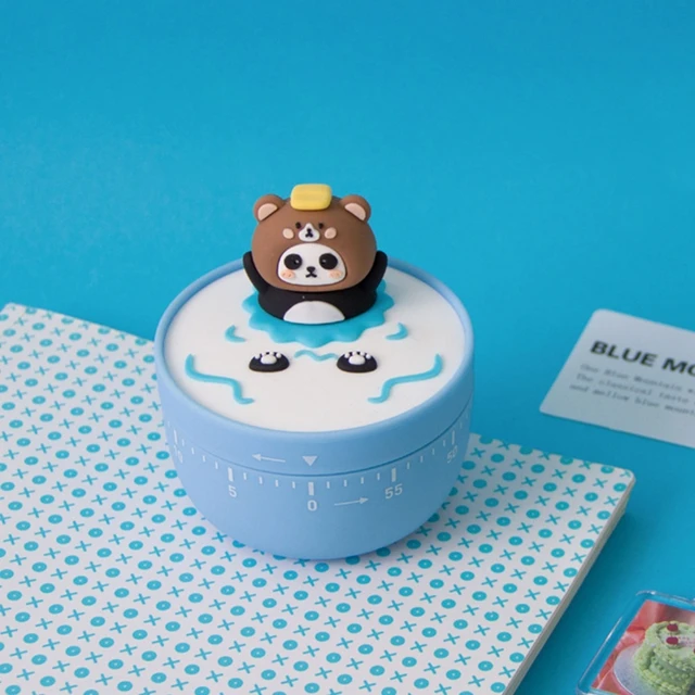 1pc, Cute Kitchen Timer, Cartoon Bear Shaped 60 Minutes Mechanical Timer,  Mechanical Timer For Cooking,Sports,Beauty,Study, Kitchen Accessaries, Dorm