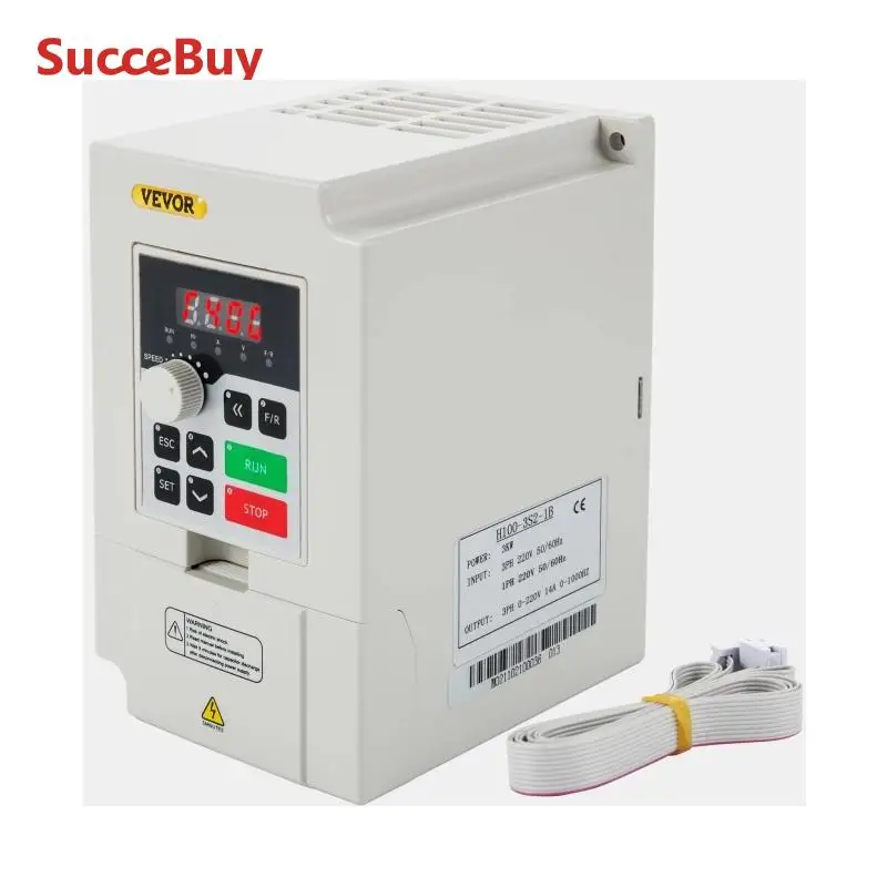 SucceBuy 2.2/3/4/7.5KW VFD Frequency Inverter 110V/220V 1/3P Input 3P Output Variable Frequency Drive CNC Motor Converter