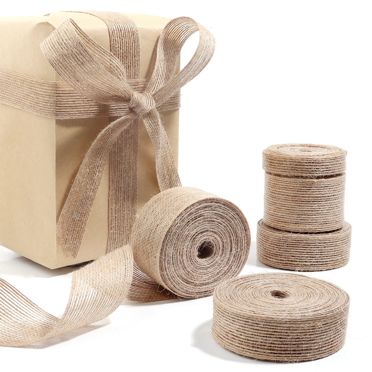 Jute Burlap Ribbon Vintage Plain Linen Fabric Ribbon For Weddings Party Christmas Decoration DIY Bouquet Gifts Packaging 1-10M