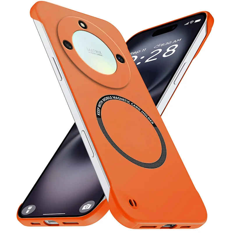 Magnetic Slim Frameless Phone Case - Matte Anti-Scratch PC Cover, Borderless Shockproof Armor