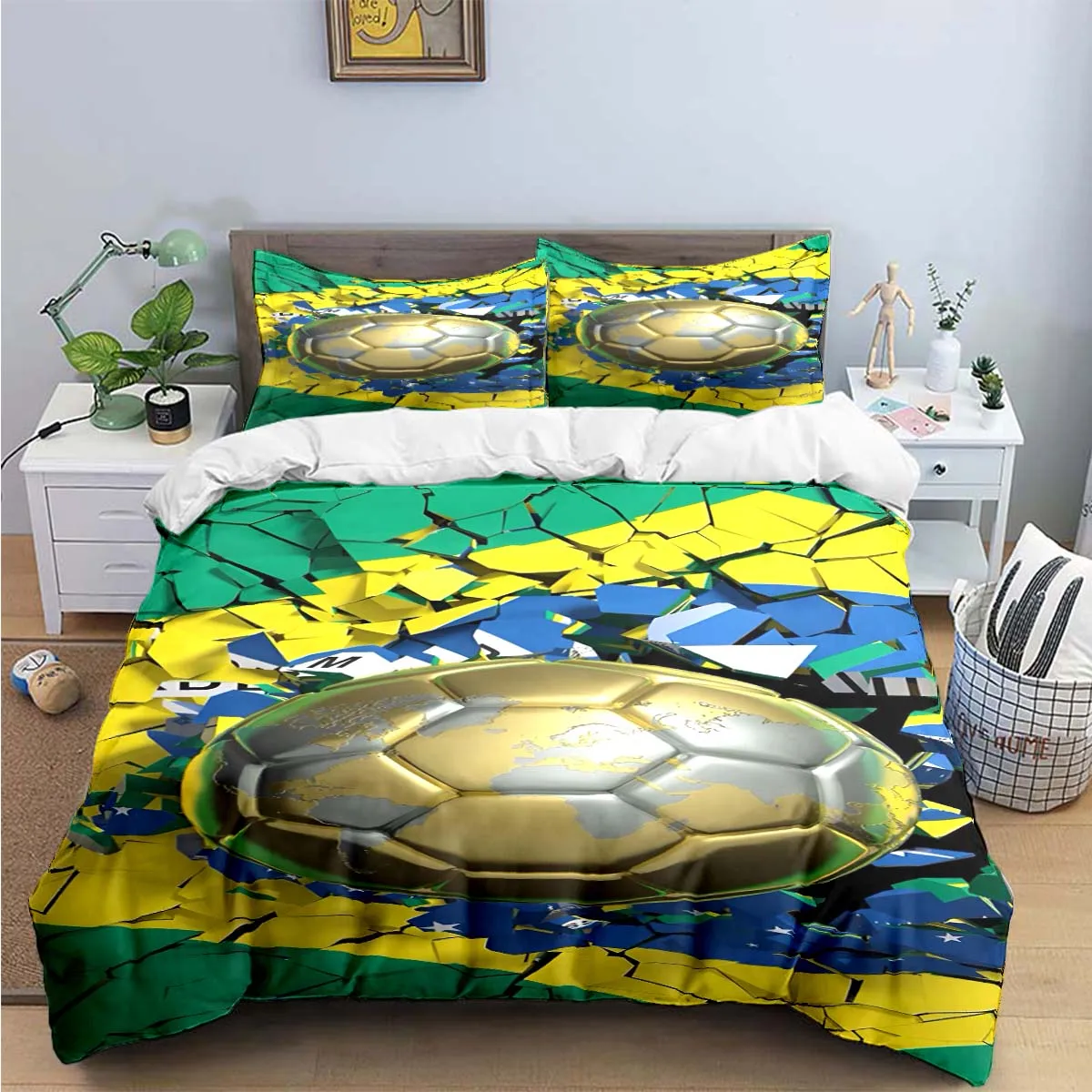 

3D Football Print Bedding Sets Exquisite Bed Supplies Set Duvet Cover Bed Comforter Set Bedding Set Luxury Birthday Gift